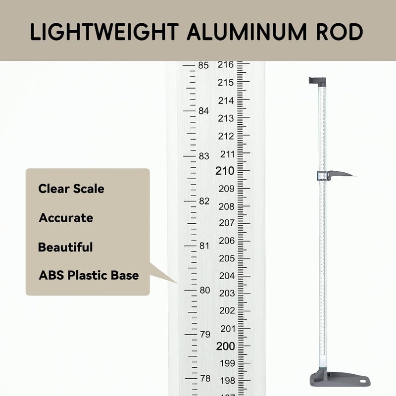 ta da Height Measurement Portable Stadiometer Height Rod 8-85 inch/20-217 cm Unit with cm & inch, Accurate Scale Height Measuring Tool with Precision Adjustment for Office Home Adults - Image 2